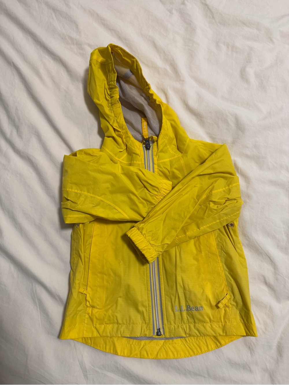 L.L. Bean Kids' Bright Yellow Hooded Raincoat